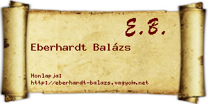 Eberhardt Balázs névjegykártya